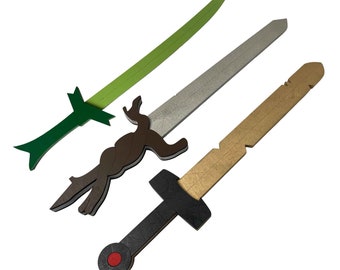 Adventure Time Cosplay Replica Swords | Finn's Grass Sword, Finns Root Sword, or Finns Sword Scarlet | Wooden Costume Prop