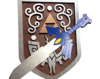 Escudo Windwaker de Link o conjunto de escudo y espada maestra / Réplica de disfraz de cosplay de Legend of Zelda