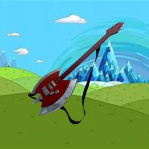 Guitare hache de Marceline pour adulte de 34 pouces d'Adventure Time réplique cosplay accessoire de déguisement