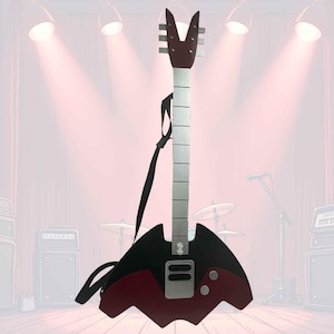 Hex Girl's Thorn's Bat Guitar Traje de madeira Prop | Scooby Doo Cosplay Acessório