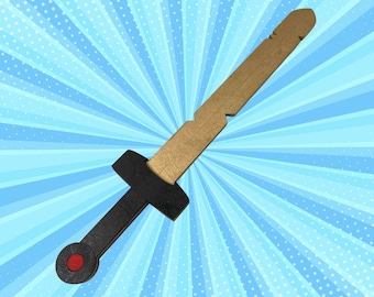 Adventure Time Cosplay Replica Prop | Finn's Scarlet Sword | Wooden Costume Accessory