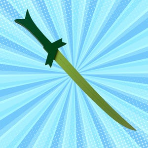 Adventure Time Cosplay Replica Prop | Finn&#39;s Grass Sword | Wooden Costume Accessory