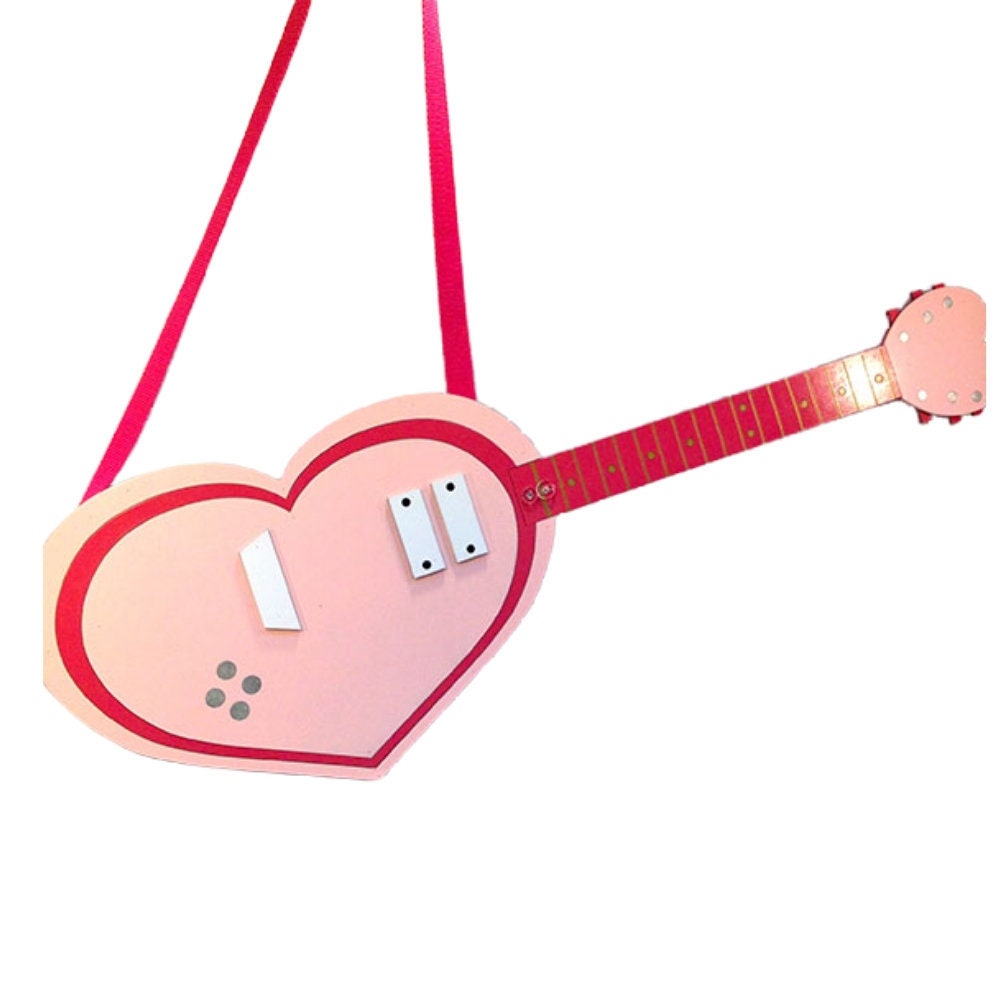 Pink heart guitar Clearance