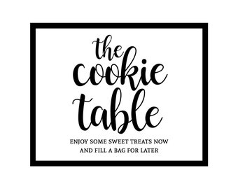 Cookie Table, Cookie Bar, Wedding Sign, Wedding Cookies, Cookie Bar Print, Cookie Bar Sign, Wedding Decor, Cookie Sign, Sweets Table