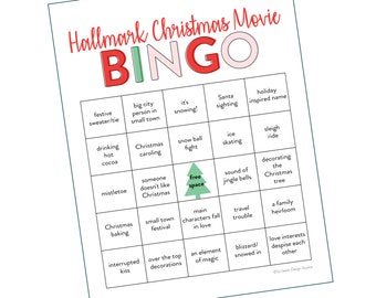 Hallmark Christmas Movie, Christmas Bingo, Hallmark Bingo Card, holiday fun, fun holiday games, holiday movies