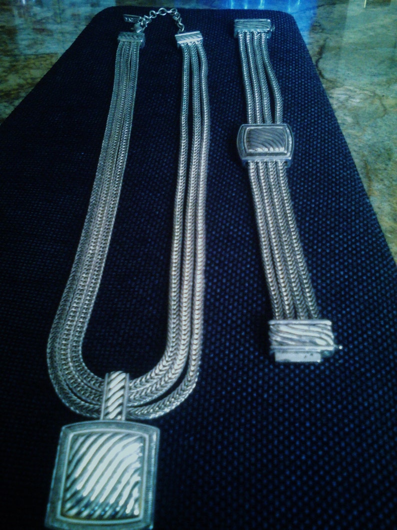 SALE 1970/'s Fabulous 100 Grams of Retired NAPIER Multi Strand Pendant Necklace /& Bracelet Set