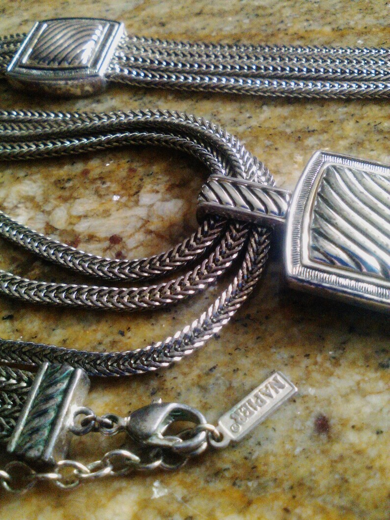 SALE 1970/'s Fabulous 100 Grams of Retired NAPIER Multi Strand Pendant Necklace /& Bracelet Set