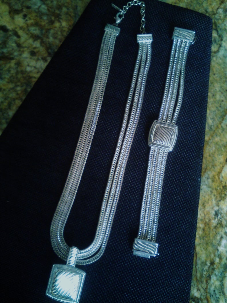SALE 1970/'s Fabulous 100 Grams of Retired NAPIER Multi Strand Pendant Necklace /& Bracelet Set