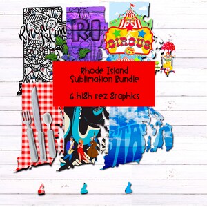 Rhode Island State Sublimation Bundle - 6 Digital Designs - PNG File - Great for all of your sublimation products!