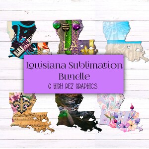 Louisiana Sublimation Bundle - 6 hi rez designs -  Digital Download Only - great for all your sublimation products!