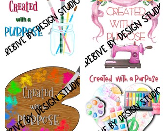Created with a Purpose- 16 hi rez sublimation images - Digital PNG File