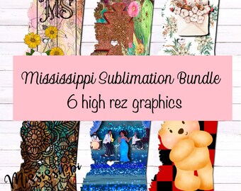 Mississippi Sublimation Bundle - 6 high rez graphics - digital download only - Great for all your sublimation products!