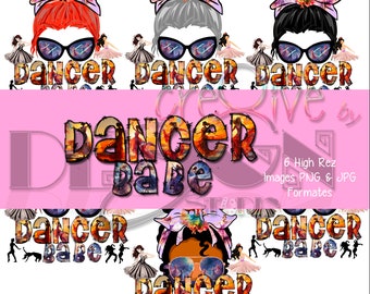Dancer Babe - 6 high rez graphics - Digital Download Only - Great for all your sublimation products