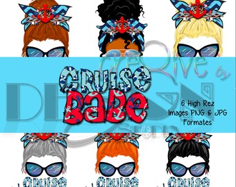 Cruise Babe - 6 high rez graphics - Digital Download Only - Great for all your sublimation products