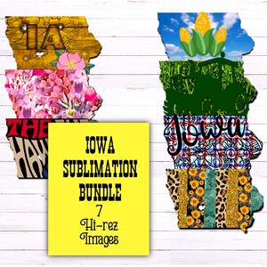 Iowa Sublimation Bundle - 7 high rez images - Digital Download Only - Great for all your sublimation products!