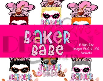 Baker Babe - 6 high rez graphics - Digital Download Only - Great for all your sublimation products