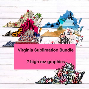 Virginia State Sublimation Bundle - 7 Digital Designs - DIGITAL DOWNLOAD ONLY - Great for all of your sublimation products