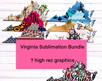 Virginia State Sublimation Bundle - 7 Digital Designs - DIGITAL DOWNLOAD ONLY - Great for all of your sublimation products