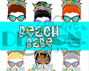 Beach Babe - 6 high rez graphics - Digital Download Only - Great for all your sublimation products