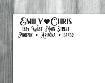 Custom Return Address Stamp, Return Address Stamp, Self Inking Stamp, Rubber Stamp, Wedding Stamp, Heart Address Stamp, Save the Date Stamp