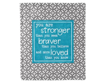 Motivational Quote Blanket: Chemo Gift, Inspirational Fleece Blanket