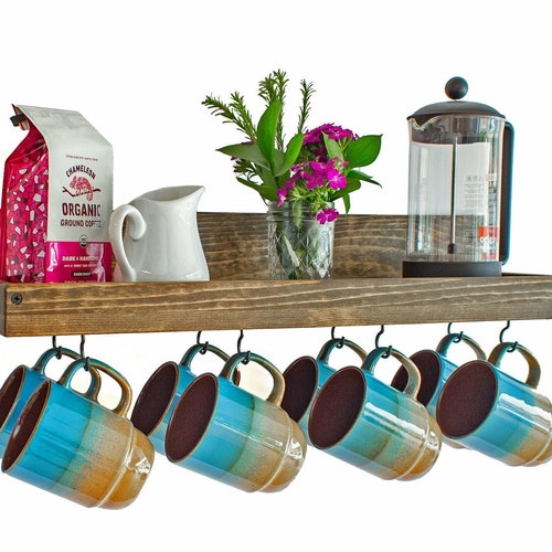 Under Shelf Coffee Mug Rack Etsy