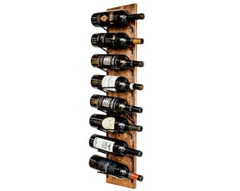Rustic Wine Rack Wall Mounted | Wine Bottle Holder & Display | Wine Storage Organizer Bar