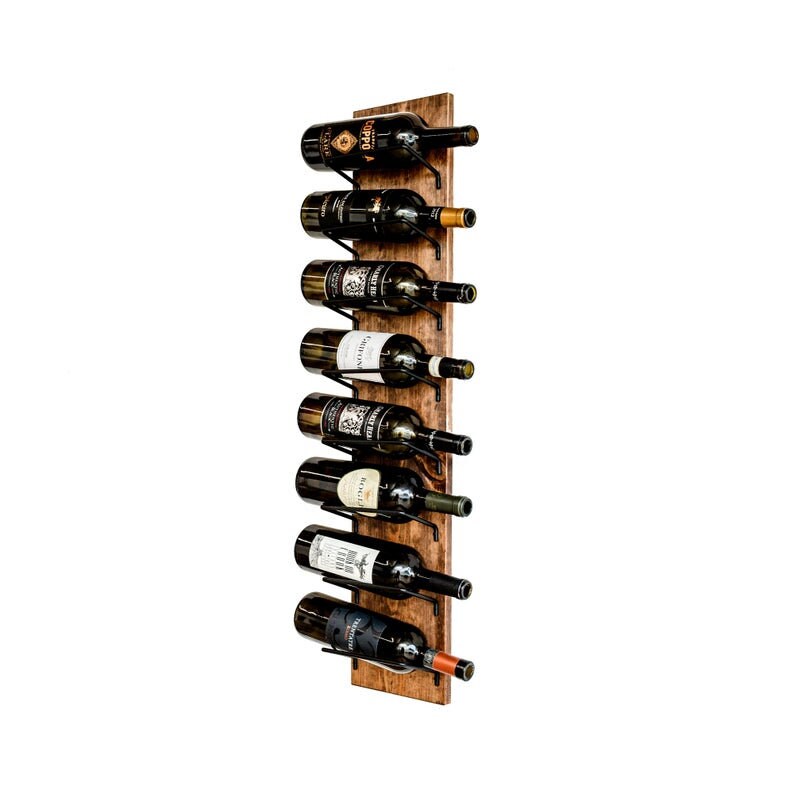 Wood Wine Rack / Wall Mounted Vertical Wine Rack and Bottle Etsy
