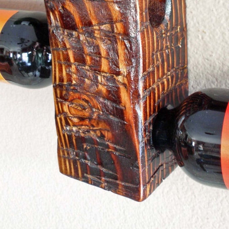 Rustic Wine Rack Wall Mounted  Vertical Wine Rack  Wooden image 2