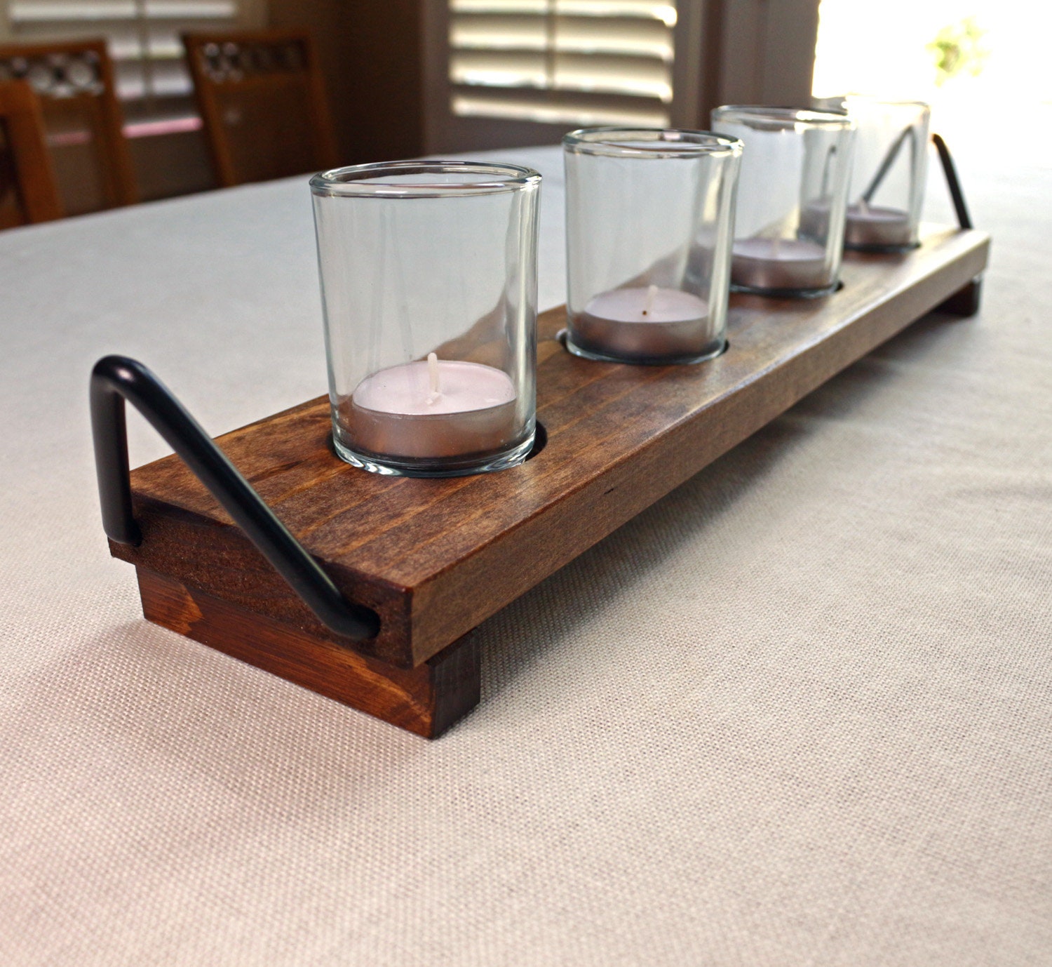 Votive Candle Holder Tray Table Centerpiece Tea Light Etsy