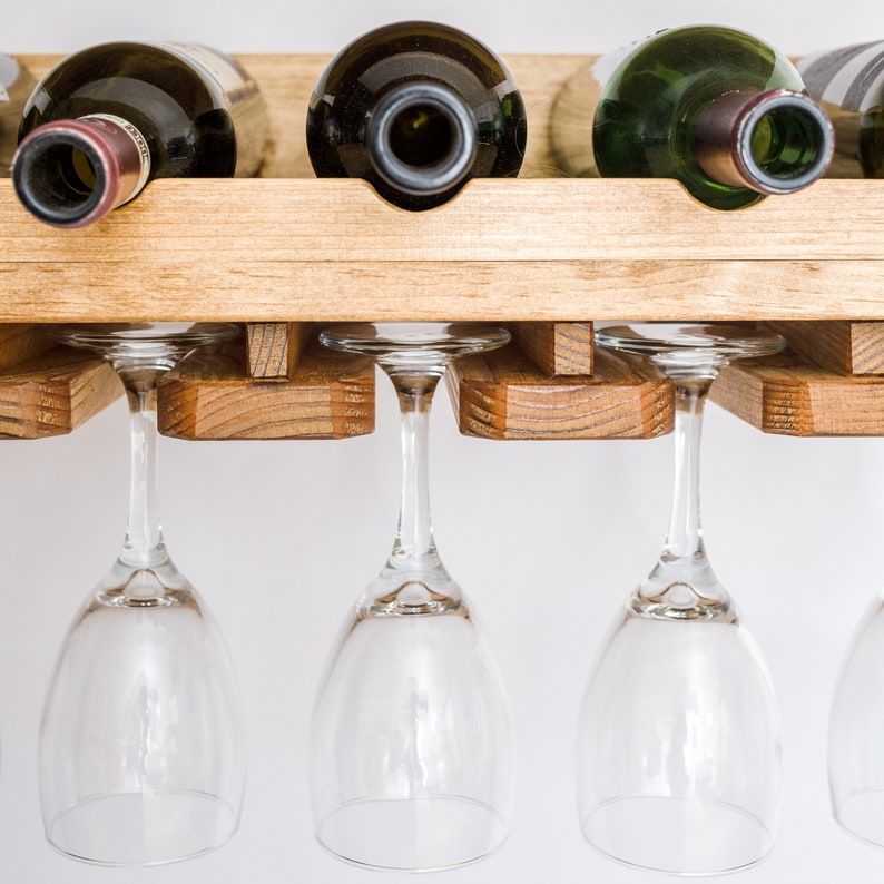 Wood Wine Rack & Wall Mounted Wine Bottle Holder Shelf With Etsy