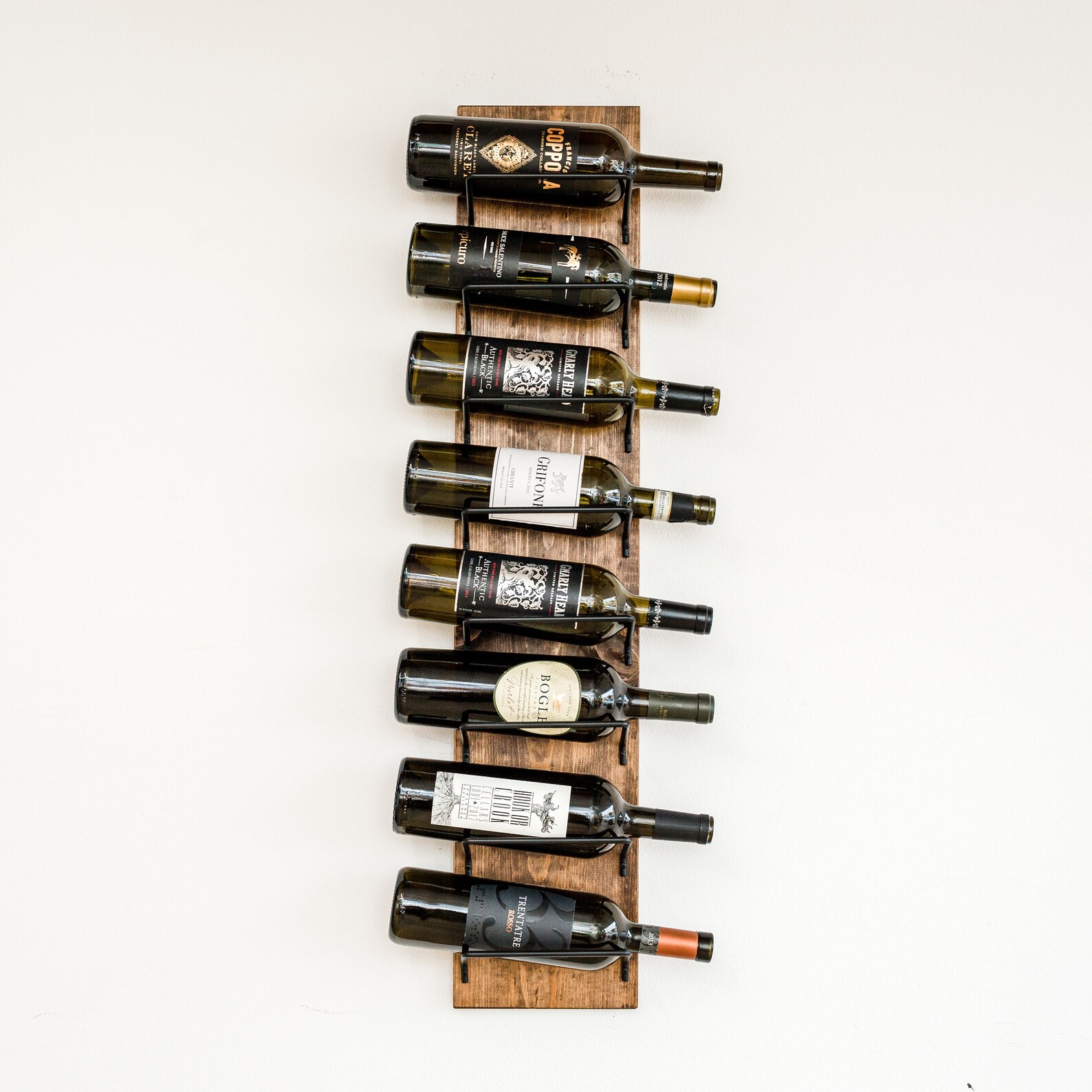 Wood Wine Rack / Wall Mounted Vertical Wine Rack and Bottle Etsy