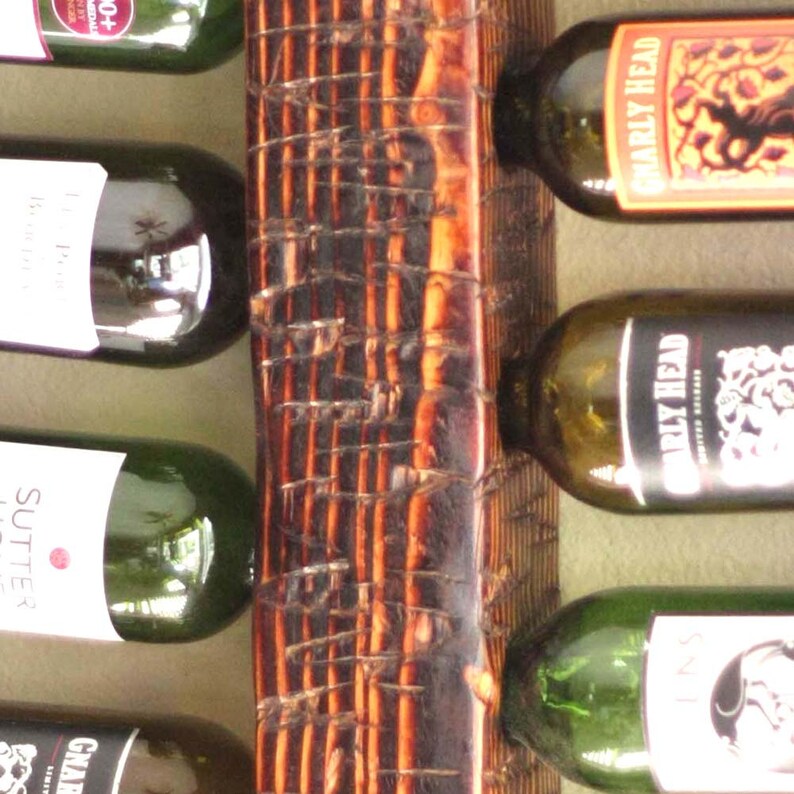 Rustic Wine Rack Wall Mounted  Vertical Wine Rack  Wooden image 5