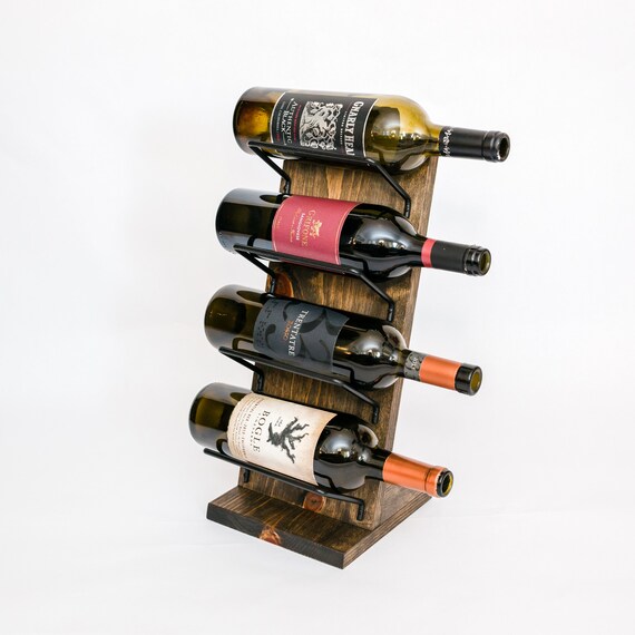 Rustic Countertop Wine Rack Tabletop Wine Rack Display Etsy