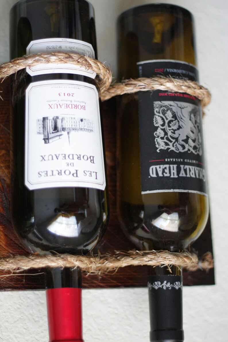 Nautical Wine Rack Wall Mounted Wood Rope Wine Rack with Etsy