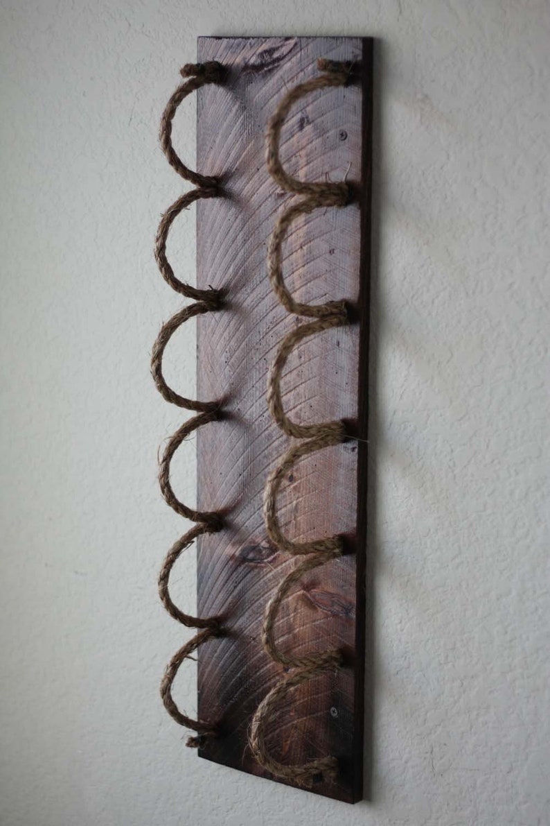 Nautical Wine Rack Wall Mounted Wood Rope Wine Rack with Etsy