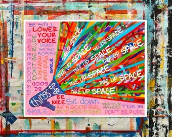 Take Up Space pink 11x14 print