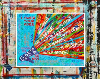 Take Up Space blue 11x14 print