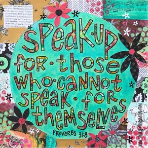 Speak Up matted print of original art 5x5 matted for 8x8