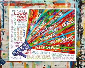 Take Up Space white 11x14 print