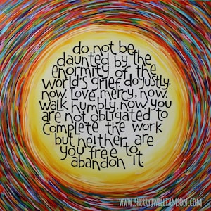 Love Mercy quote print of art  8x8 matted for 12x12