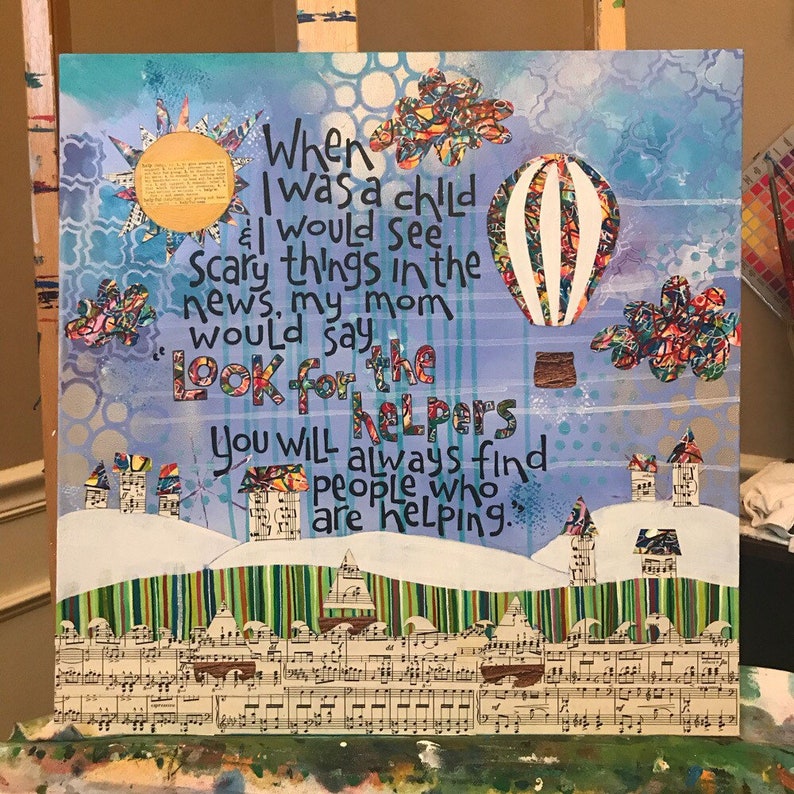 Look for the Helpers Mr Rogers Quote Matted Print 5x5 Matted Etsy