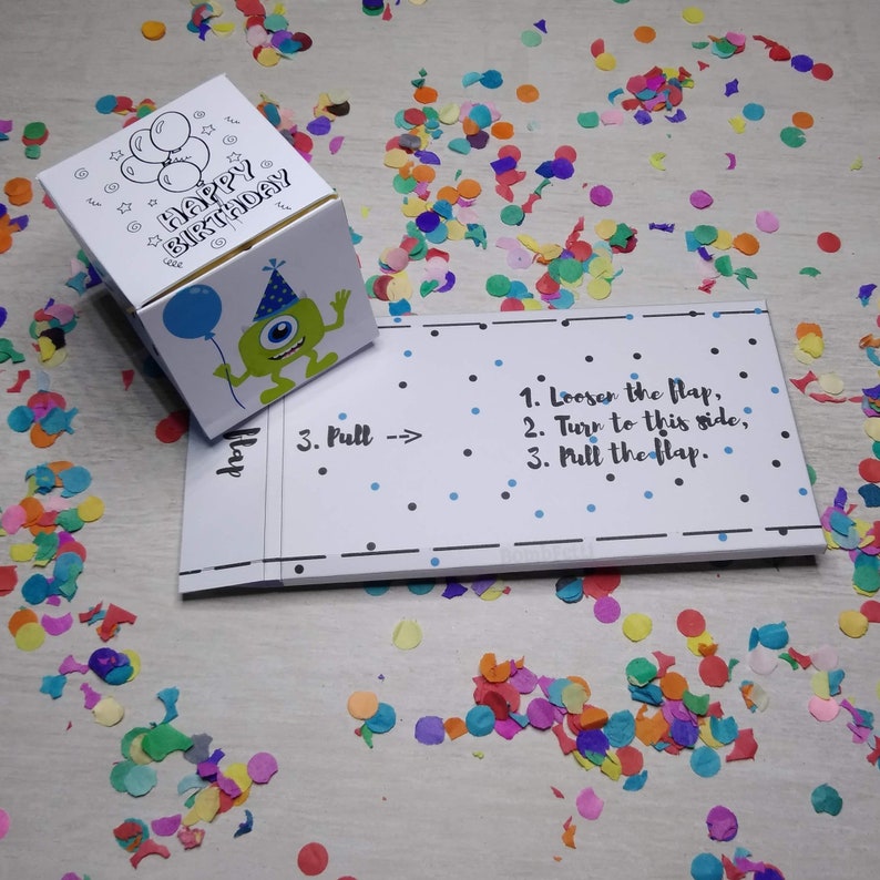 Bombfetti Party Card. Exploding confetti birthday boy card Etsy