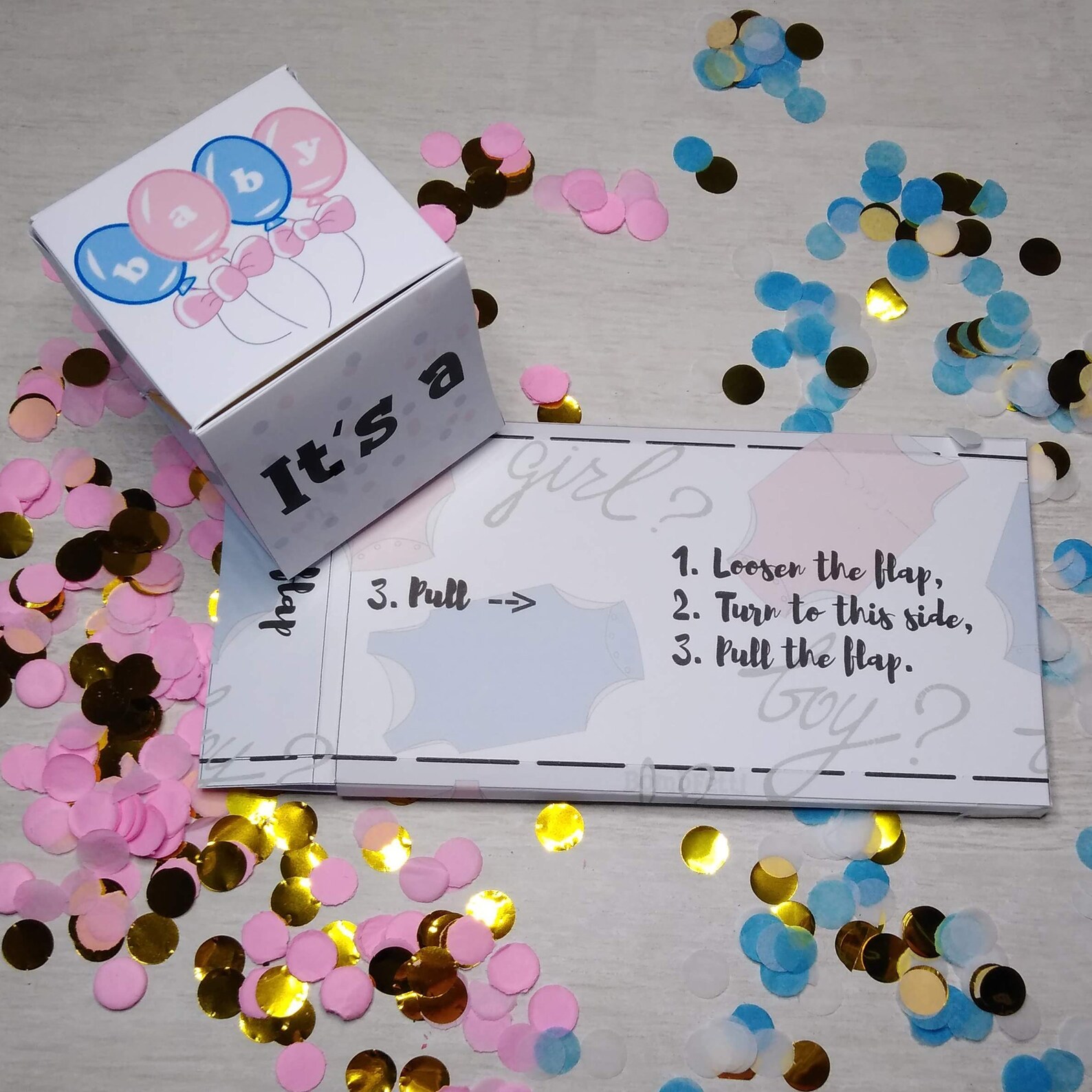 Bombfetti Party Card. Exploding confetti baby boy or girl Etsy