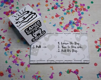 Bombfetti Party Card. Exploding confetti birthday wishes card. Party in a box. Gamer birthday card !! PDF, PRINTABLE!!