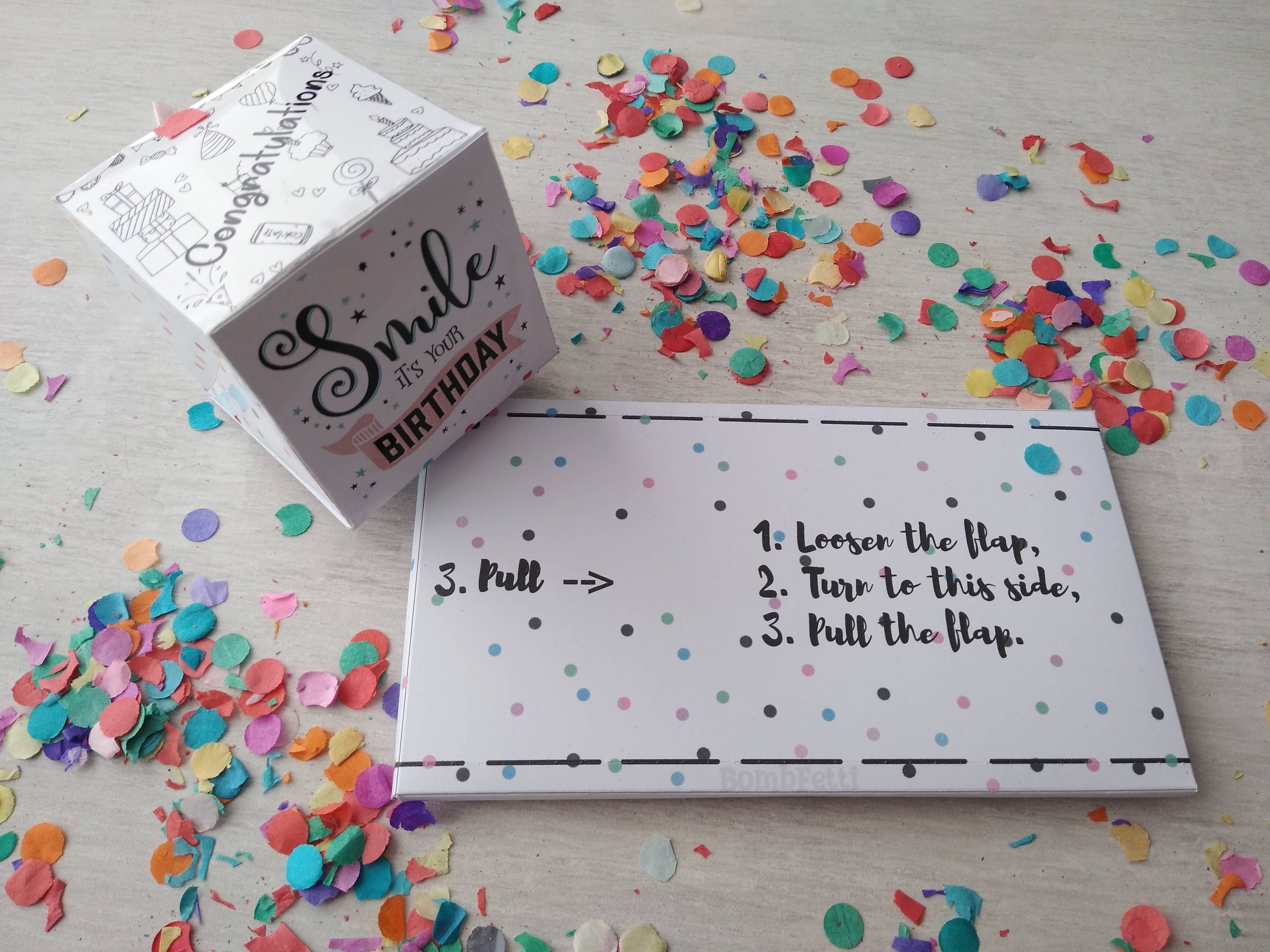 Bombfetti Surprise Party Card. Exploding Confetti Birthday Etsy Australia
