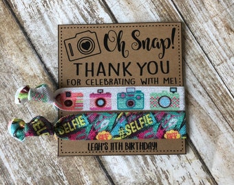 Custom Hair Tie Favorspersonalized Birthday Party Hair Tie Etsy