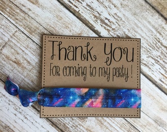 Thank you tag galaxy Favors , hair tie party Favors, galaxy party, galaxy Birthday party Favors , galaxy theme,alien theme party favors