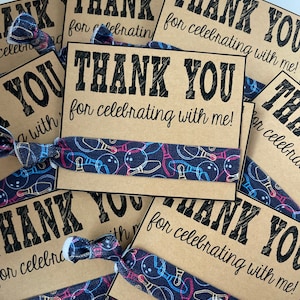 Bowling party Birthday favors bowling hair tie favors for girls hair tie Favors for birthday parties  thank You Corporate Bowling event