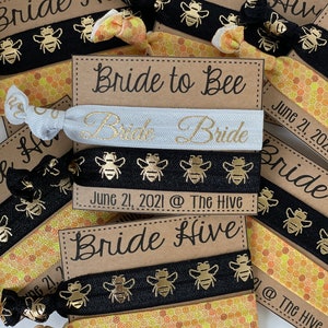 Bride Hive bachelorette party,bee hive thank you,queen bee hair tie favors ,bride hive favors theme,bride to bee